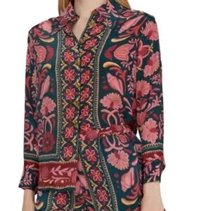 NWT Farm Rio Seashel Tapestry Teal Shirt